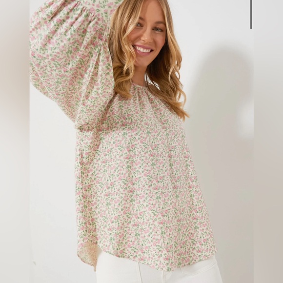 English Factory Blouse Size Medium Pink Ditsy Floral Long Sleeve Maxine - Picture 8 of 8